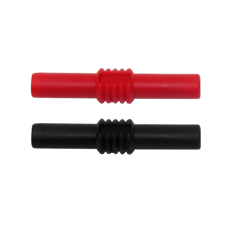 2pcs Insulated 4mm to 4mm Banana Plug Female Socket Coupler Connector Female Adapter Extension Insulated Black Red ► Photo 1/6