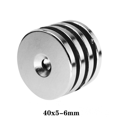 1~20PCS 40x5-6 mm Powerful Magnet 40*5 mm Hole 6mm Round Countersunk Magnetic 40x5-6mm Neodymium Disc Magnets 40*5-6 mm 40x5 ► Photo 1/6