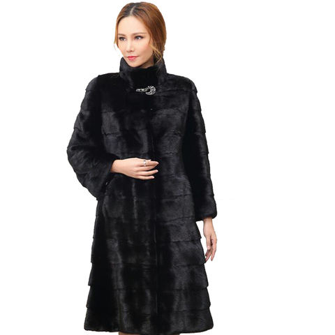 New Warm 100% Real Rabbit Fur Long Overcoat Natural Genuine Whole Rabbit Fur Coat Plus Size Drop Shipping Customize sr845 ► Photo 1/5