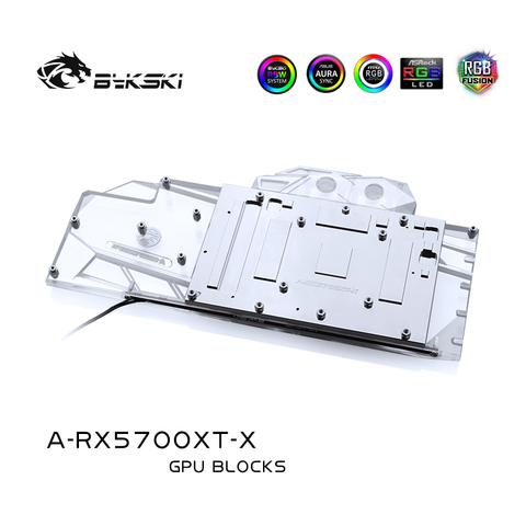 Bykski for /Reference Edition RX 5700 XT / 5700XT GPU Water Block AMD GPU Card / Full Cover Copper Radiator Block water cooling ► Photo 1/6