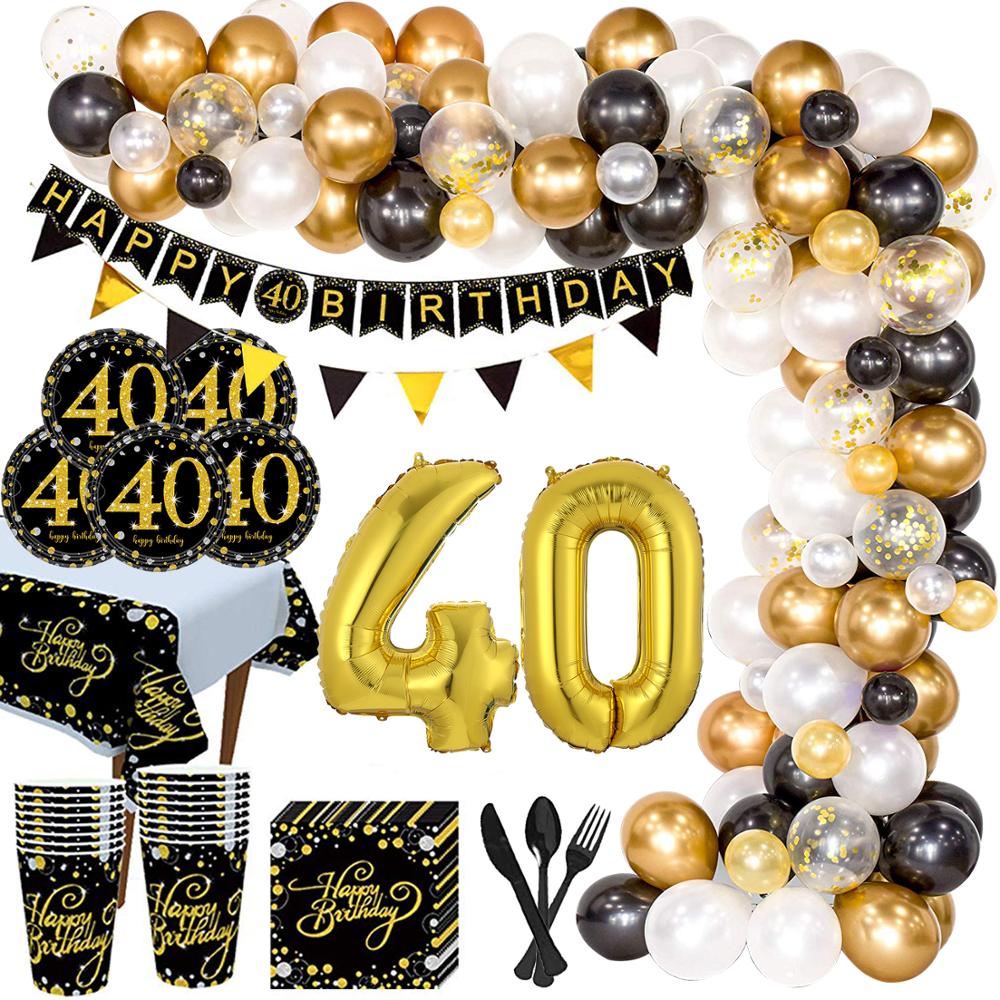 Black Gold Balloon Set Happy Birthday 40 Years Balloons 40 years Birthday  Decoration Cheers to 40 Years Birthday Party Supplies - Price history &  Review, AliExpress Seller - kuchang Spree Balloons Store