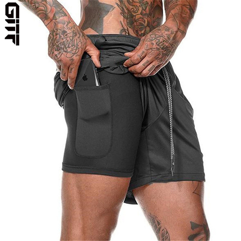 2022 NEW Men's Running Shorts Mens 2 in 1 Sports Shorts Male double-deck Quick Drying Sports men Shorts Jogging Gym Shorts men ► Photo 1/6