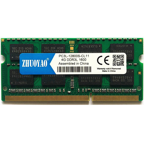 ZHUOYAO DDR3L 4GB 8GB 1333 1600 1.35V 204Pin Laptop Memory SODIMM PC3L Notebook Ram DDR3 ► Photo 1/3