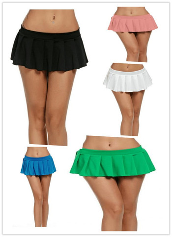Sexy Skirt Women Evening Dancing Club Wear Short Skirts 5 Colors Patent Leather Micro Mini Skirts Dancing Ruffles Skirt ► Photo 1/6