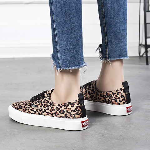New Women Leopard Canvas Shoes Spring Autumn Low-cut Shoes Woman High Quality Classic Skateboarding Fashion Sneakers Promotion ► Photo 1/6