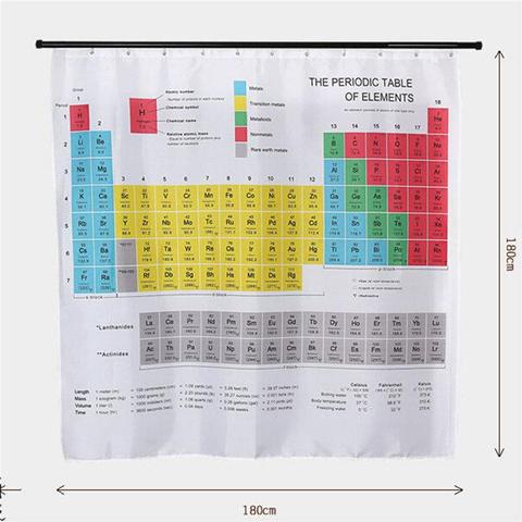 45   New Periodic Table of Elements Bathroom Curtains Waterproof 3D Print Shower Curtain White Fabric Curtain For The Bath ► Photo 1/6