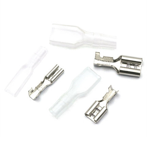2.8mm 4.8mm 6.3mm 16A Switch Wire Connectors Crimp Terminals Spade Terminals With Transparent Insulating Sleeves Plug spring ► Photo 1/1