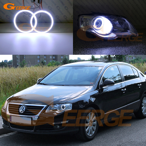 Excellent Ultra bright COB led angel eyes halo rings DRL For Volkswagen VW Passat B6 Magotan 2005-2010 Halogen Headlight ► Photo 1/6