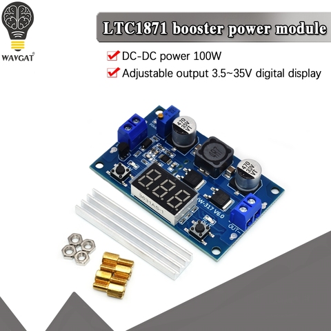 LTC1871 DC DC Step Up Booster Converter 3-35VDC to 3.5-35VDC + LED Voltmeter DC-DC Step Up Module Power Supply Voltage Regulator ► Photo 1/6