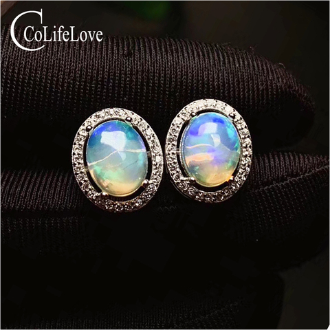 CoLife Jewelry 100% Natural Opal Earrings 5*7mm 100% Real Australia Opal Earrings Fashion 925 Silver Opal Jewelry ► Photo 1/6