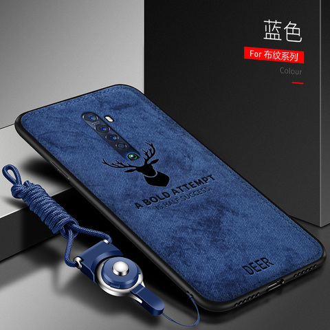 For OPPO Reno 2 Z 2Z 2F Case Luxury Soft Silicone+Hard fabric Deer Slim Protective Back Cover Case for Reno 10X Zoom shell ► Photo 1/5