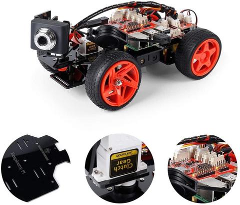 SunFounder Raspberry Pi Smart Video Robot Car Kit, Graphical Visual Programming, Remote Control Electronic Toy with Camera ► Photo 1/6