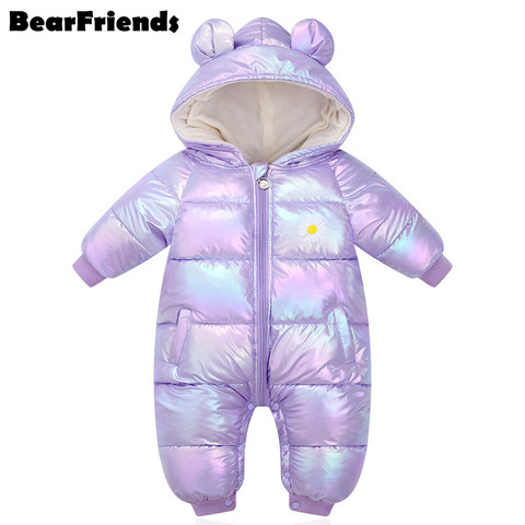 2022 Newborn overalls baby mantle Winter Boy Girl Warm Thick Romper waterproof Jumpsuit Hooded Snowsuit coat kids velvet clothes ► Photo 1/6