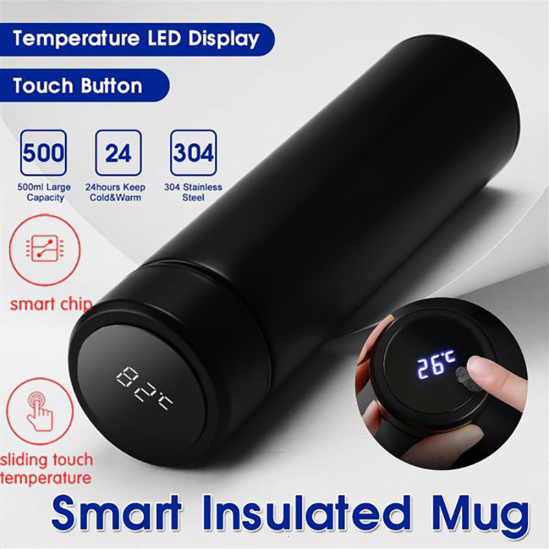 Coffee Thermos Cup Men's And Women's Fashion Portable Coffee Mug 450 ML  Intelligent Digital Display Temperature Tea Thermos - AliExpress