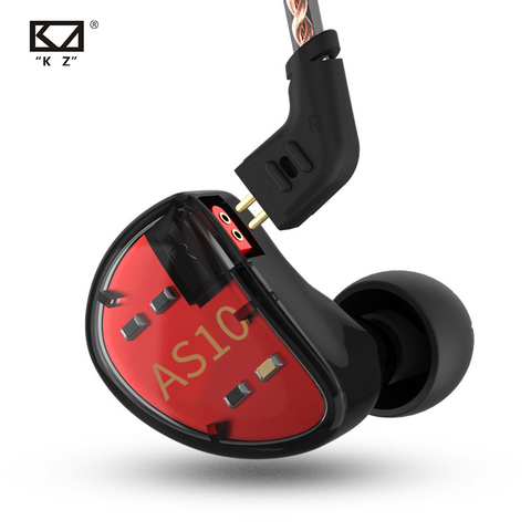 KZ AS10 Headphones 5BA Balanced Armature Driver HIFI Bass Earphones In Ear Monitor Sport Headset Noise Cancelling Earbuds ► Photo 1/6