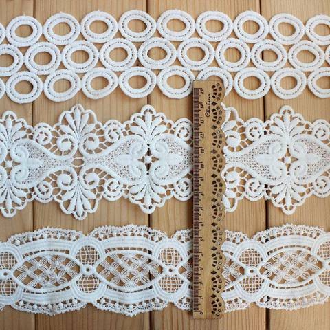 Cusack 2 yards Cream Lace Trim Ribbon for Garments Home Textiles DIY Crafts Trimmings Lace Fabric Milk Silk 3.5-7.7 cm 7 Models ► Photo 1/6