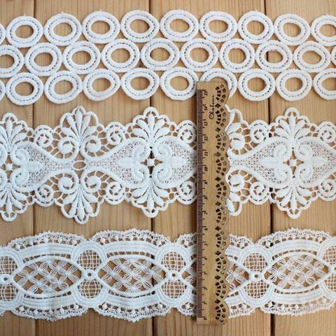Cusack 2 yards Cream Lace Trim Ribbon for Garments Home Textiles DIY Crafts Trimmings Lace Fabric Milk Silk 3.5-7.7 cm 7 Models ► Photo 1/6
