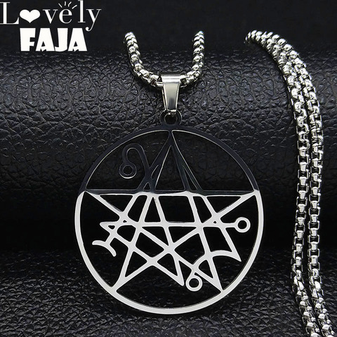 Necronomicon Stainless Steel Necklace Men Satanic Pendant LOVECRAFT CTHULHU patchsatanic PIN jewelry bijoux homme N3038S03 ► Photo 1/6