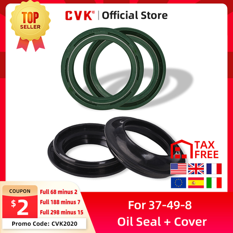 CVK Front Fork Damper Shock Absorber Oil Seal Size is 37*49*8 /10.5 FOR Honda VFR CBR400 NC21 NC24 ZZR250 913 Motorcycle ► Photo 1/6