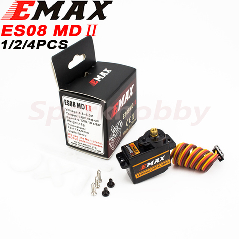 4PCS Original EMAX ES08MDII Metal Digital Servo 12g Waterproof Servo with Gears for RC Car Helicopter Boat Airplane Accessories ► Photo 1/6