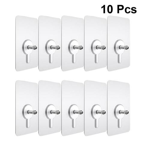 10pcs Punch-Free Non-Marking Screw Stickers Wall Picture Hook Invisible Traceless Hardwall Drywall Picture Hanging Kit ► Photo 1/6