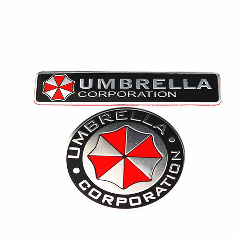 2PCS Car styling 3D Aluminum alloy Umbrella corporation car stickers decals emblem decorations badge auto accessories ► Photo 1/6