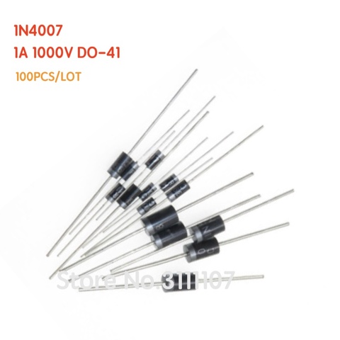 100PCS/LOT 1N4007 1A 1000V  4007  DO-41 Rectifier Diode IN4007 DIP 100%NEW & High quality ► Photo 1/1