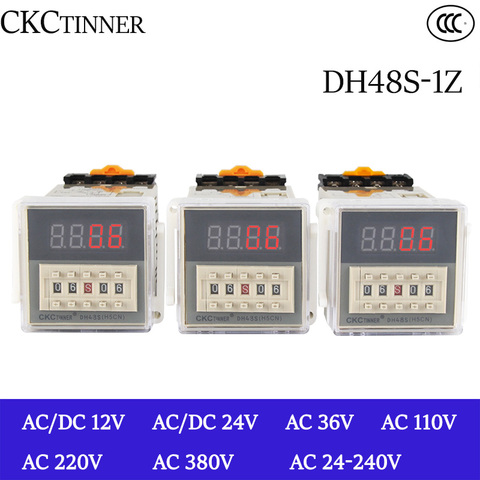 Digital LED Programmable Timer Relay Switch DH48S-1Z 0.01S-99H99M Socket Base AC/DC 12V 24V 36V 110V 220V 380V Delay Timer ► Photo 1/6