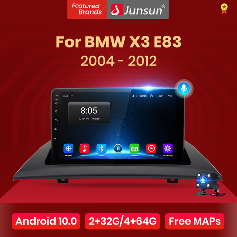 Junsun V1 pro 2G+128G Android 10 For BMW X3 E83 2004 - 2012 Car Radio Multimedia Video Player Navigation GPS 2 din dvd ► Photo 1/6