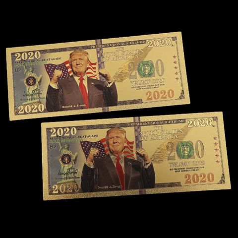 1pc Trump Gold Plated Dollars Antique Plated Commemorative Notes Gifts Collection Realistic Souvenir Fake Money Coin ► Photo 1/6