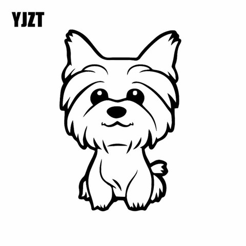 YJZT 10.8X16CM Yorkie Yorkshire Terrier Doggy Decal Cute Fun Dog Car Window Vinyl Car Sticker Black/Silver C24-1633 ► Photo 1/6