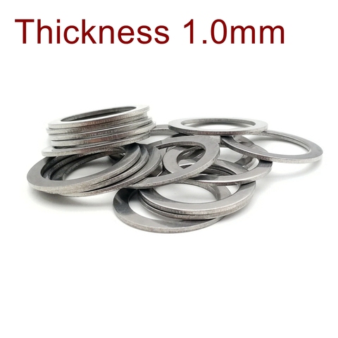 Thickness 1.0mm Stainless steel Flat Washer Ultra thin gasket High precision Adjusting gasket M3-M60 Thin shim SUS304 ► Photo 1/6