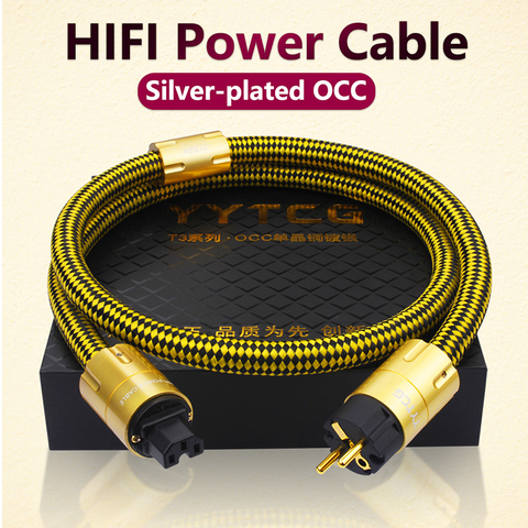 Free shipping HI-End YYTCG T3 Power Line HIFI Power Cable Power Cord with EU Plug AC Cable Line 1 pcs ► Photo 1/6