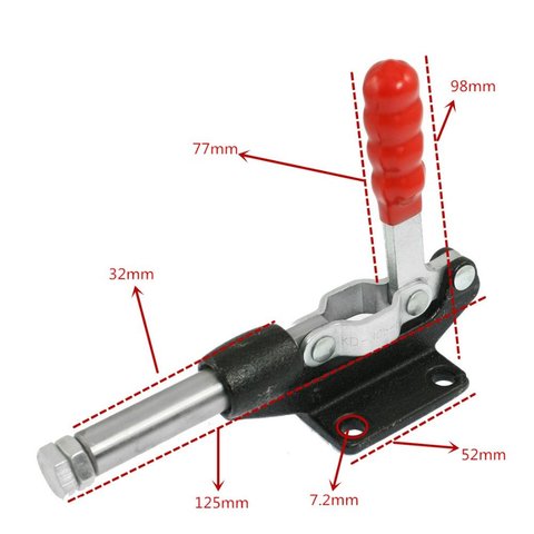 Toggle Clamp Hand Tool 32mm Plunger Stroke Metal Push Pull Toggle Clamp Quick Release 500 Lbs GH-305-CM ► Photo 1/6