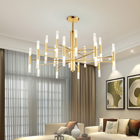 Modern Fashion Designer Black Gold Led Ceiling Art Deco Suspended Chandelier Light Lamp for Kitchen Living Room Loft Bedroom ► Photo 1/6