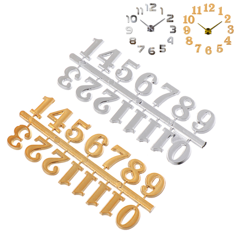 1Set 0-12 Arabic Number Plastic Replacement Gadget Silver Gold Digital Clock Numerals Parts Clock Repair Bell DIY Accessory ► Photo 1/1