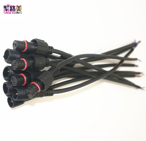 Free shipping 5/10/20/50 pairs Male to Female 2pin 3pin 4pin 5pin led Connector Waterproof IP68 BLACK Cable for LED Strips Light ► Photo 1/6