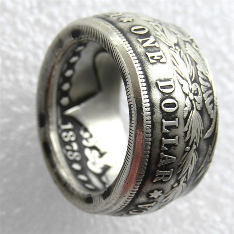 Morgan Silver Dollar Coin Ring 'eagle' Silver Plated Handmade In Sizes 8-16 ► Photo 1/6