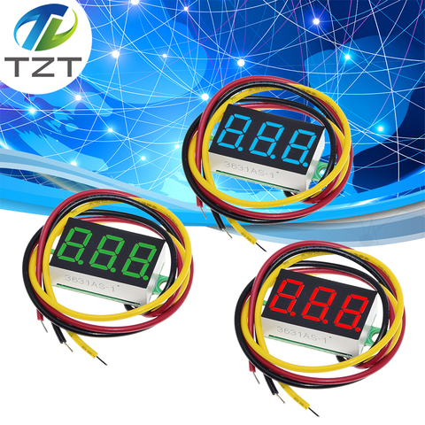 0.36 Inch DC 0-100V LED Mini Digital Voltmeter Blue/red/green LED Display Volt Meter Gauge Voltage Panel Meter 3 wires ► Photo 1/6