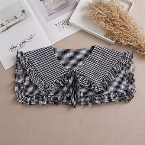 Women Detachable Lapel Fake Collar Cute Doll Ruffles Lace Lapel Down False Collar Half Shirt Blouse Tops Clothes Accessories ► Photo 1/6