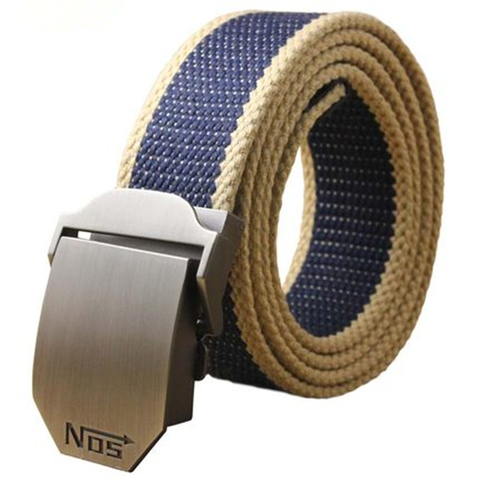 2022 Men Weave Canvas belt mens  waist belt Casual Brand Cargo Belts Young student Automatic Buckle-Belt Male Tactical Belt ► Photo 1/6