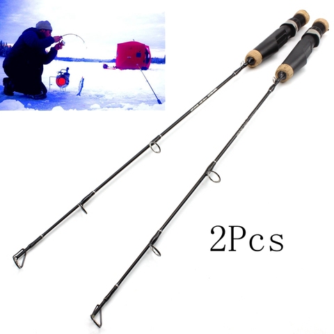 2PCS 60cm Winter fishing rod  Ice Fishing Rods carbon material Travel ferry Fishing Tackle Spinning pole ► Photo 1/6