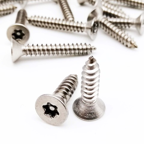 20X M2.9 M3.5 M4 M5 304 A2 Stainless Steel Pin Six Lobe Torx Flat Countersunk Head Tamper Proof Security Self Tapping Wood Screw ► Photo 1/6