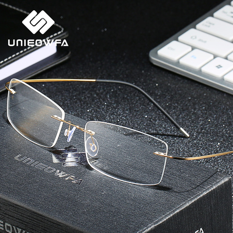 Titanium Rimless Prescription Eyeglasses Men Optical Progressive Multifocal Glasses Myopia Blue Light Photochromic Eyewear Brand ► Photo 1/6