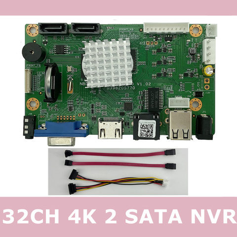 32CH*4KP H.265/H.264 NVR Network Digital Video Recorder 2 SATA Max 14T ONVIF CMS XMEYE P2P Cloud Mobile Surveillance RTSP ► Photo 1/6