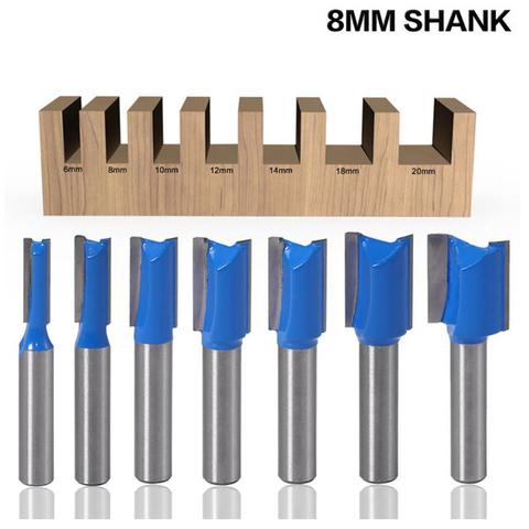 8mm Striaght Shank Router Bit Swallow Tail Woodworking Etching Carpenter Milling Cutter for Wood Slotting 6-20mm Diameter ► Photo 1/6
