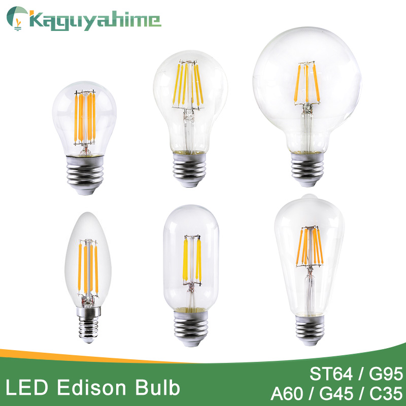 Retro E27 4W 8W 12W Edison Filament Bulb LED Light ST64/G45/A60 Lamp 110V/220V 