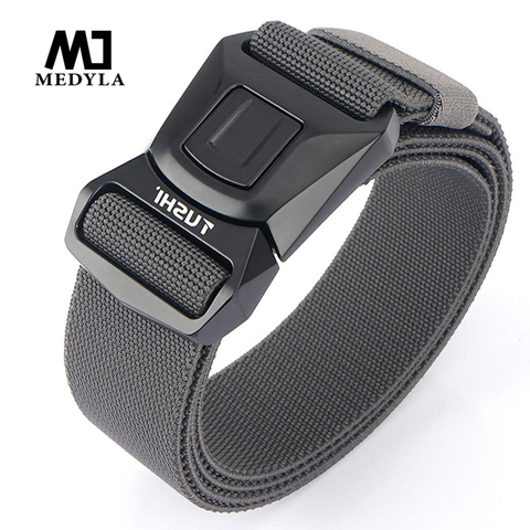 MEDYLA Elastic Tactical Belt High Strength Elastic Fiber Metal Buckle Sports Belt Adjustable Length Outdoor Sports Accessories ► Photo 1/6