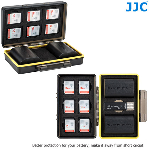 JJC Camera Battery Box Memory Card Case Holder Storage for SD SDHC SDXC MSD Micro SD MicroSD XQD CF Cards AA Battery for DSLR ► Photo 1/6