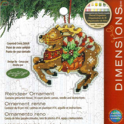 Top Quality Lovely Counted Cross Stitch Kit Christmas Deer Ornament Christmas Tree Ornaments Gift Dim 08916 ► Photo 1/6
